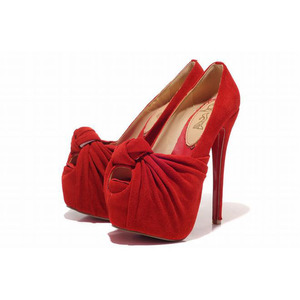 Red Bottom Christian Louboutin 20 Years Lady Gres 160mm Suede Peep Toe Pumps Red