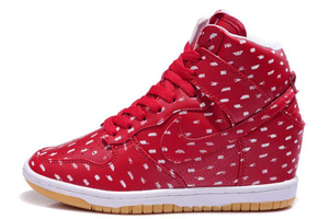 Nike Dunk Sky High Wedge Print (Womens) Red/White Shoes Brand New