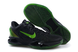 Male "Black/Green" Kobe Bryant VII Nike Basketball Sneakers