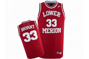 NBA Los Angeles Lakers Kobe Bryant 33 Red and White Number Jerseys