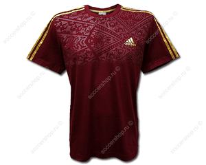 Россия футболка хб 2013-14 Adidas бордовая