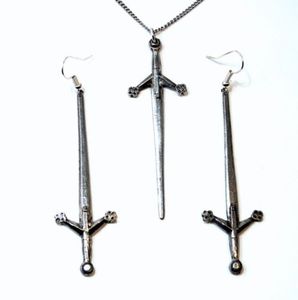 Scottish Claymore Sword Necklace + Earrings Se