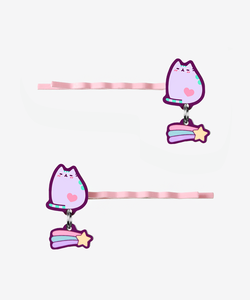 Pastel Pusheen hair pins in lilac