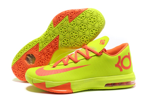 Kevin Durant Nike Zoom KD 6 Neon Green Team Orange Colorways Basketball Shoes