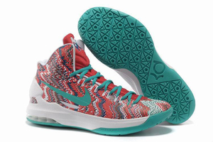 Nike Zoom KD V 5 Sports Shoes (Womens) "Christmas Graphic" - Red/White & New Green Colorways