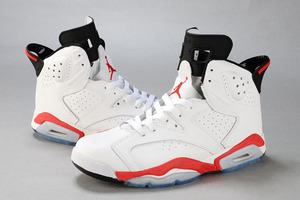 Women Basketball Shoes - Red and Black White - Jordan 6 Retro