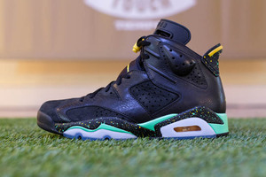 Black Yellow and Green Colorways Nike Michael Air Retro 6 Jordan Men Size Athletic Trainers- World Cup Brazil on Discount Sale