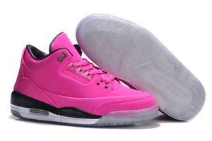 Retro 3 Jordan Brand 5Lab3 Womens Nike Shoes in White and Pink Rose Colorway