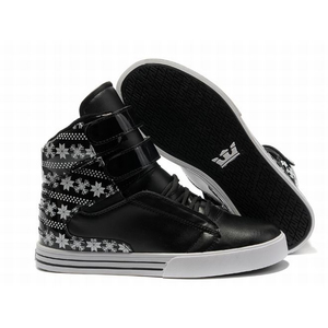 Ladies Supra Shoes Tk Society Black and White Color High Tops