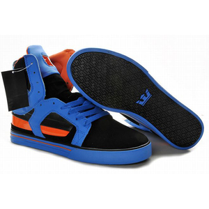 Supra Sneaker Skytop II Black Blue and Orange - Men High Top Shoes