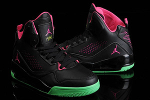 Nike Air Jordan Flight 45 Pink Black and Green High-cut Basketball Trainer for Men