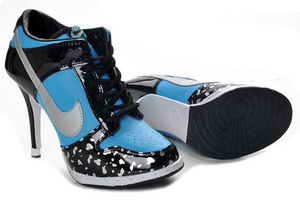 Dunk SB Heels Low Shoes with Features Black & Blue - Silver for Ladies