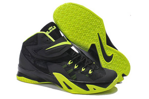 Nike Brand Men Size Sports Trainers - Zoom LeBron James Soldier 8 Volt Green with Black Colorway on Sale