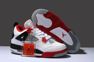 Nike Retro Jordan 4 Womens White Black Red