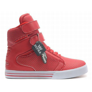 Women Red and White Tk Society Supras High Tops