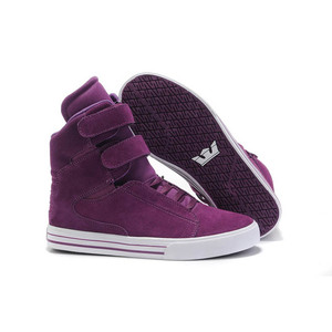 Supra Society White/Purple Suede High Top Women Footwear