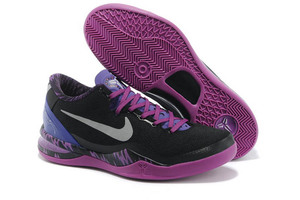 NBA Nike Kobe 8 PP Mens PE Athletic Footwear in Black Purple Color