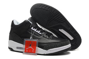 Michael "Black Flip" Jordan Retro 3 White Mens Sneakers