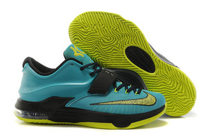 Nike Brand Mens KD 7 VII "Uprising" Shoes - Colorway: Volt/Hyper Jade/Photo Blue with Black