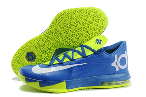 Nike Zoom KD 6 "Superhero" Game Royal Metallic Silver Lime Green Men Size Sneakers