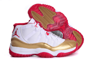 Retro XI Air Jordan Mens Shoes RAY ALLEN "2 RINGS" CHAMPIONSHIP PE In Red Gold White