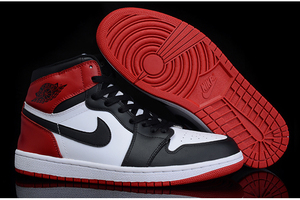 "Black Toe" Nike High Shoes - Jordans 1 Colorways White/Black & Gym Red