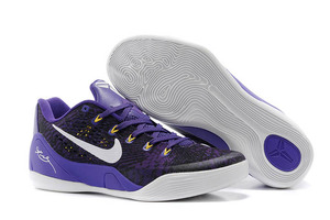 Low Kobe IX 9 EM Camo Court Purple/Black/White with Yellow Accents Women Size Footwear