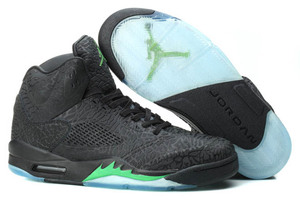 Altitude Green - Michael Retro 3Lab5 in Black and Green Color Mens NBA Basketball Sneakers