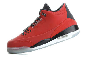 Nike Brand Michael Jordan Air Retro III (3) Black/Red 5Lab3 Sports Shoes for Men