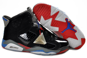 Men Size Nike Jordan Retro Shoes On Sale - Black and Grey Red/Blue - Retro Jordan 6 VI