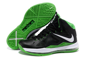 Nike Air Lebron 10 X Green Diamond/Black/White Mens Sneakers