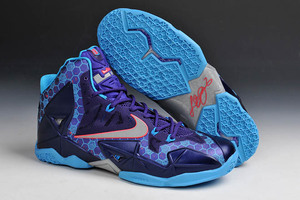 Summit Lake Hornets - LeBron James Mens Cheap Training Shoes 11 XI Air Max - Court Purple/Reflective Silver/Vivid Blue Colorway