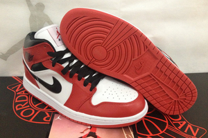 Custom White/Black/Red Nike Shoes: Jordan 1 Retro Men Style Basketball Sneaker