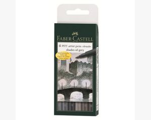 Faber Castell. Набор профессиональных ручек PITT, 4шт, Пастельные цвета, кисточка