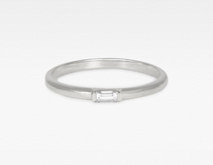 baguette diamond ring in white gold