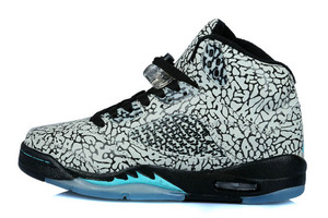 Womens Nike Sport Sneakers Features Elephant Print Color Cement/Grey/Blue/Black- Jordan 3Lab5