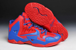 Fire Red/Royal Blue Mens LeBron James 11 XI Nike Shoes on Sale