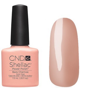 лак CND Shellac #90483 Bare Chemise Бежевый плотный с микроблеском