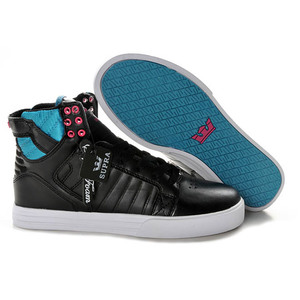 Supra Skytops Black Teal White High Sneakers Mens