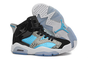 Black/Teal/Cement/White Female Size Air Jordan 6 VI "Atmos" Sports Footwear