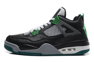 Mens Jordan Retro 4 IV Oregon Ducks Basketball Sneakers Online Sale in Color Black Green Grey White