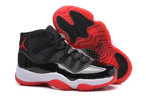 Womens Nike Jordan 11 XI Varsity Red with Black and White Colors Training Sneakers