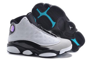 Tropical Teal/Wolf Grey/Black/White Colorway for Kids - Nike Air Jordan 13 Retro Sneakers