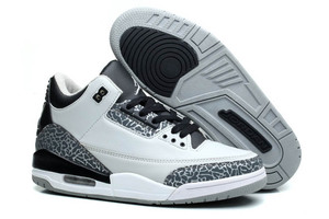 NBA Michael Jordan 3 Basketball Sneakers "Wolf Grey" Women Style Color Grey/Silver/Black