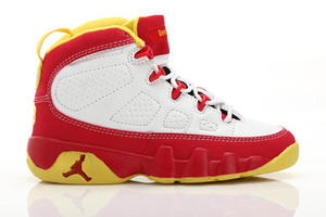 Kids Nike Jordan 9 Bentley Crawfish Ellis - White/Dark Cayenne/University Gold - Sneakers