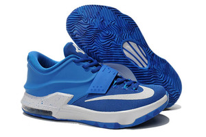 Photo Blue White Nike Brand NBA Kevin Durant Basketball Trainers - KD 7