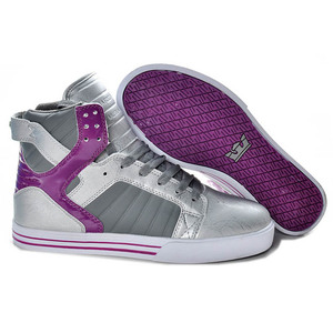 Supra High Top Sneakers Skytop Silver Grey Purple