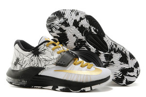 Nike Mens Zoom Kevin Durant 7 White/Black and Metallic Gold Training Shoes Online