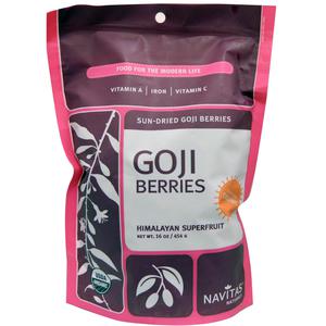 Navitas Naturals, Organic, Goji Berries, Sun-Dried, 16 oz (454 g)