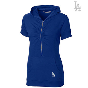 Dodgers Women's Short Sleeve Hub Half Zip Hoodie